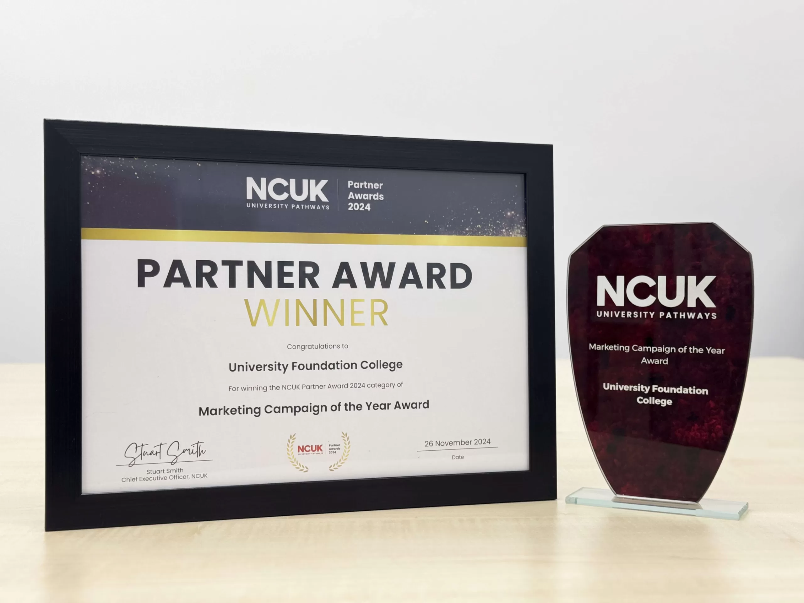 University Foundation College Wins Marketing Campaign of the Year at NCUK Partner Awards 2024